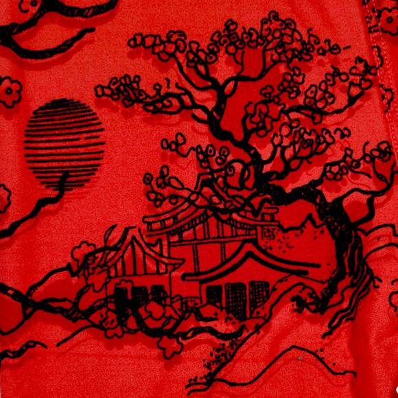 LuLaRoe Tween Leggings Red Black Pagoda Cherry Blossom Lunar New Year Asian Soft - Picture 3 of 8